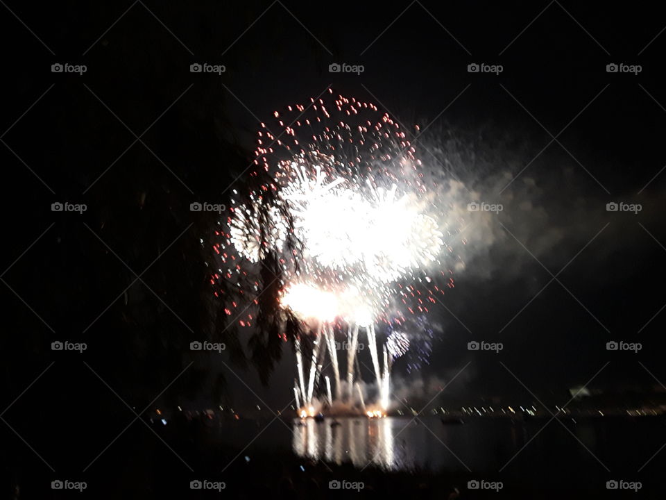 4th of July celebration at the Esplanada Charles River Boston MA lights and colors and life