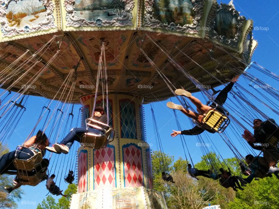 Flying High. My daughters riding the swings at Busch Gardens Williamsburg