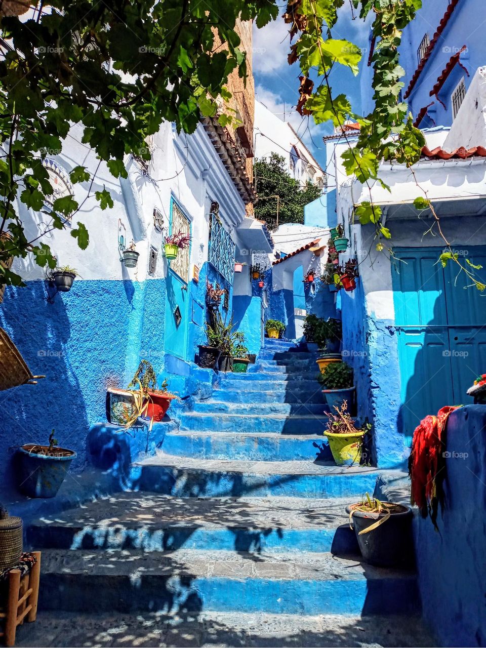 alleys of chefchaouen city in Morroco