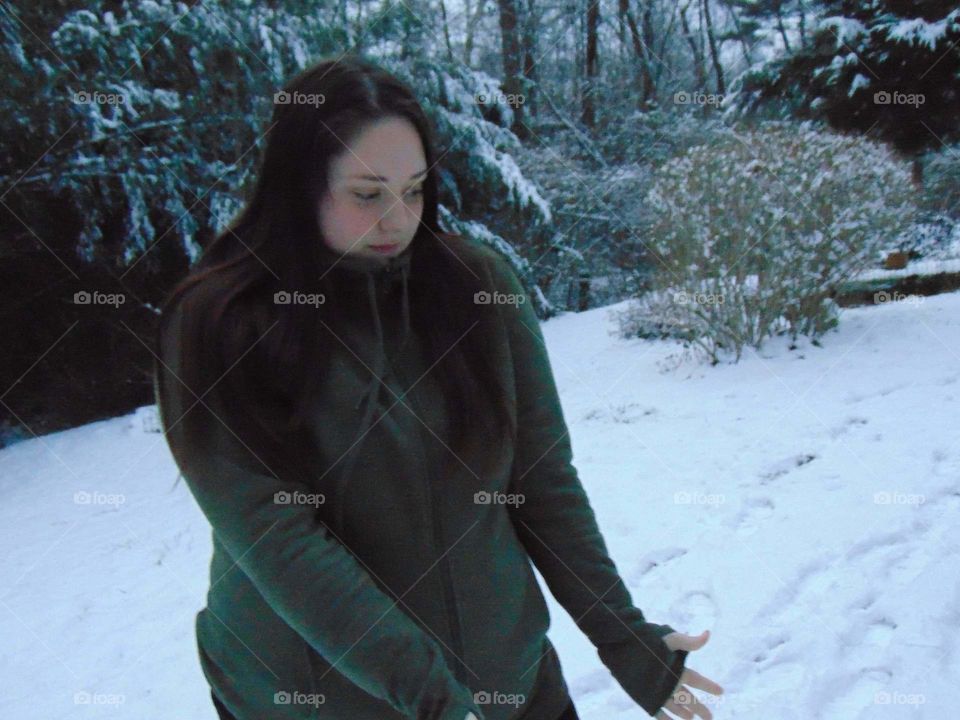 Picture of me that my loving boyfriend took during one of our snow falls up here