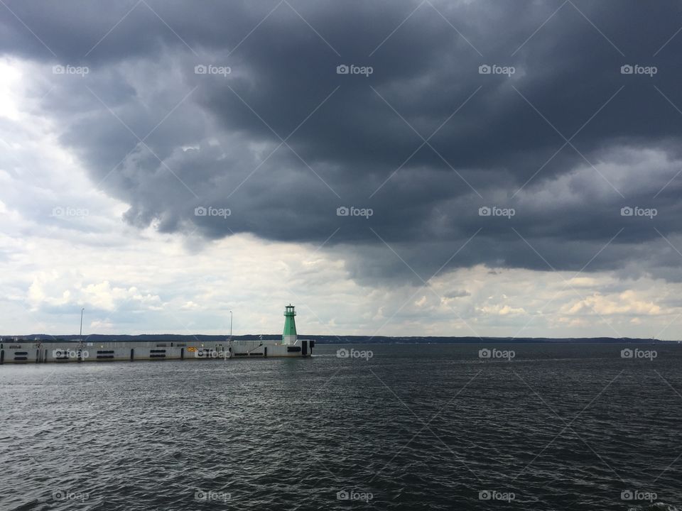 Storm cloud over the sea