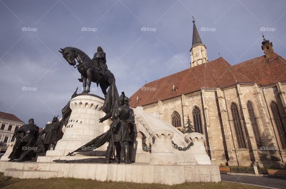 Statue of Matei Corvin, Cluj-Napoca, Transylvania, Romania