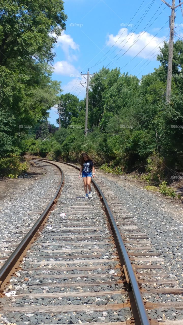 walk along the tracks