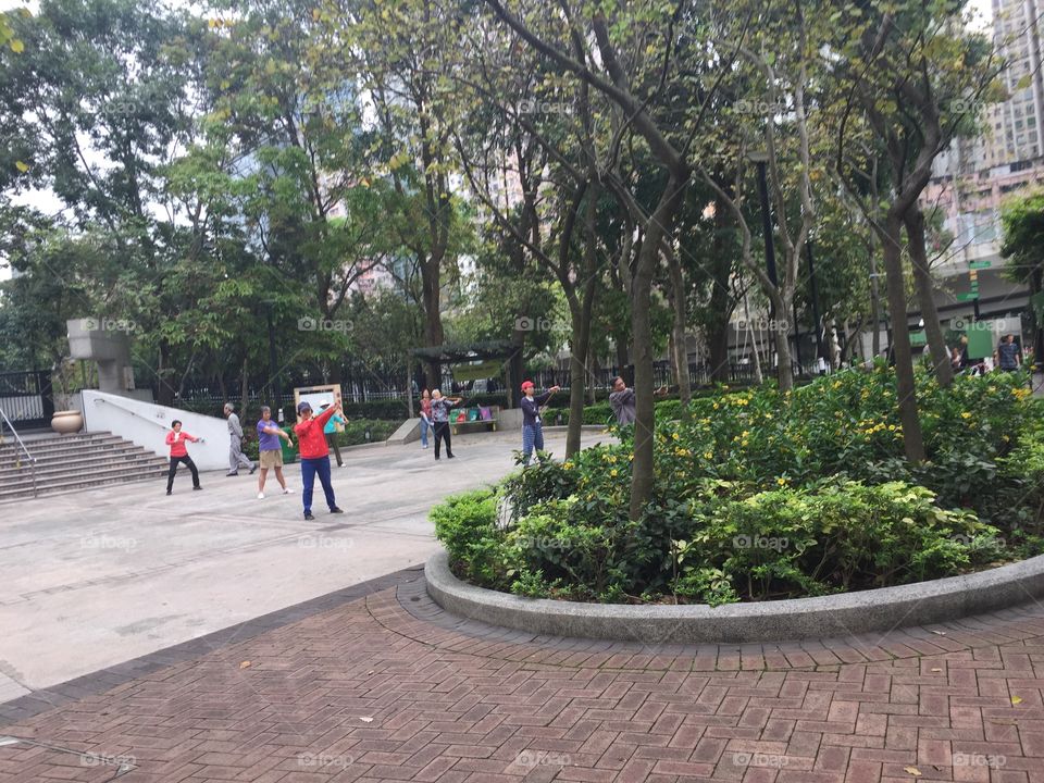 Hong Kong, Mongkok- Cherry Street Park Yoga 