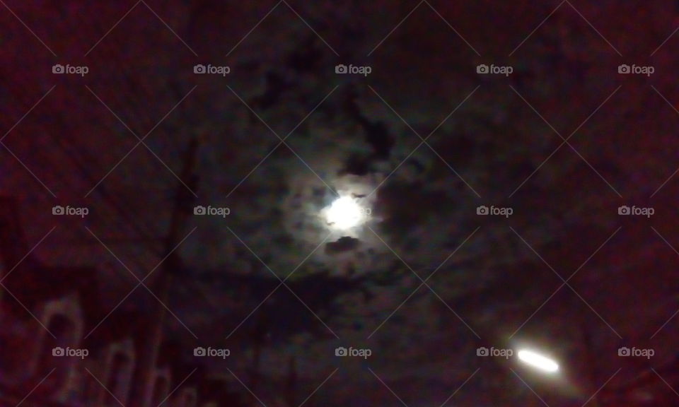 Moon in rainclouds
