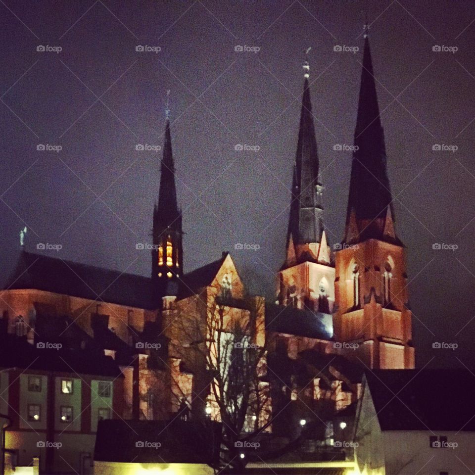Church at nightime