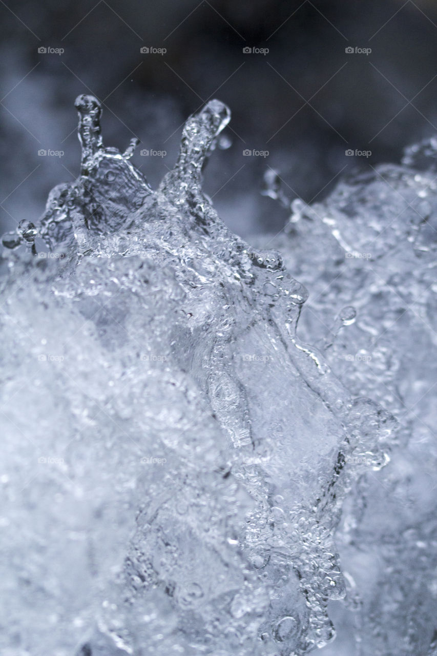 Close-up of frozen water