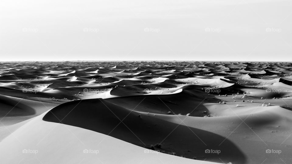 Black and white Sahara, Morroco.