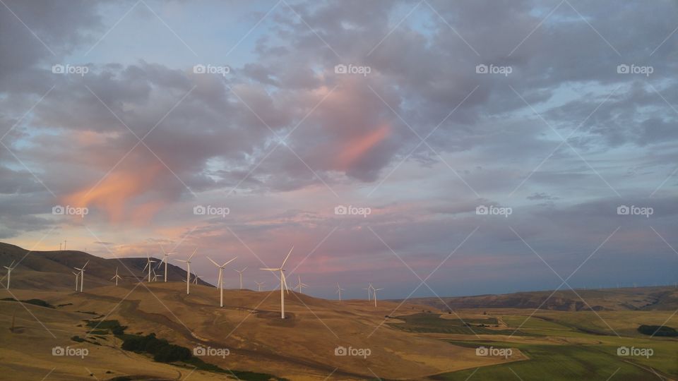 windmill sunset