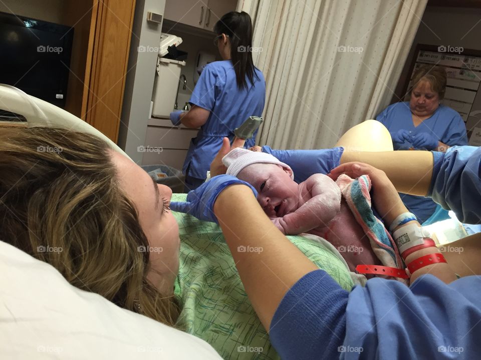 Newborn and mommy