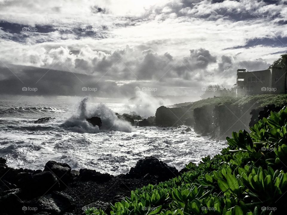 A storm of sea spray