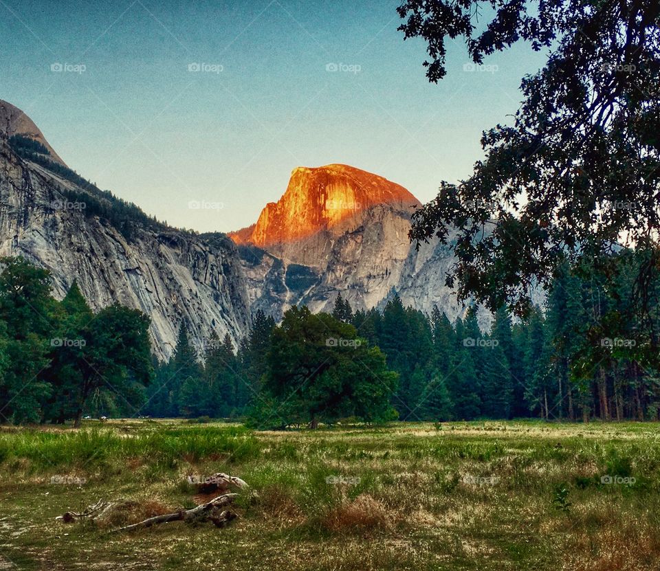 Sunset on Half Dome, Yosemite National park, CA