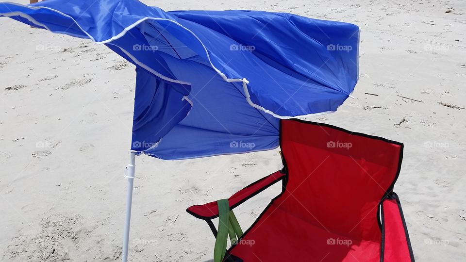 Beach Umbrella providing shade..