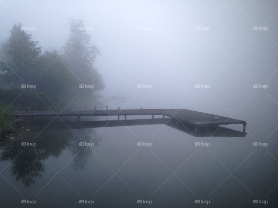 No Person, Vehicle, Water, River, Fog