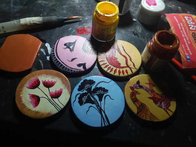 clay pendent paintings....
