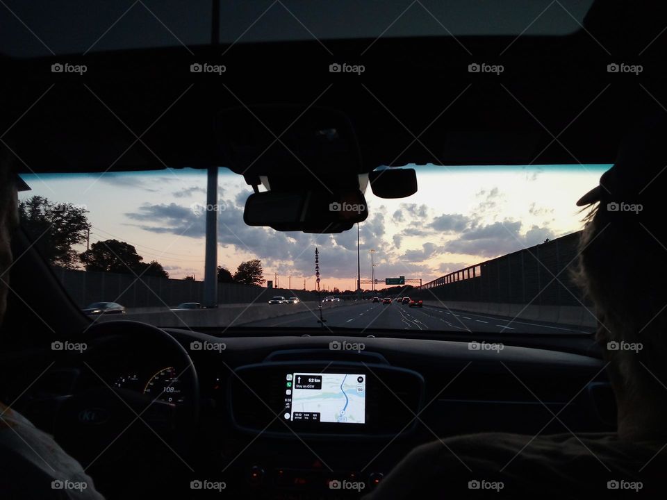 Driving down the road