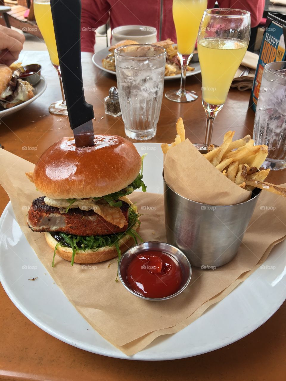 Seared tuna sandwich.