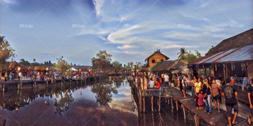Floating market  in Thailand