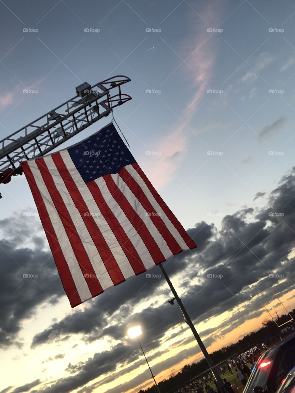 American Flag Sunset