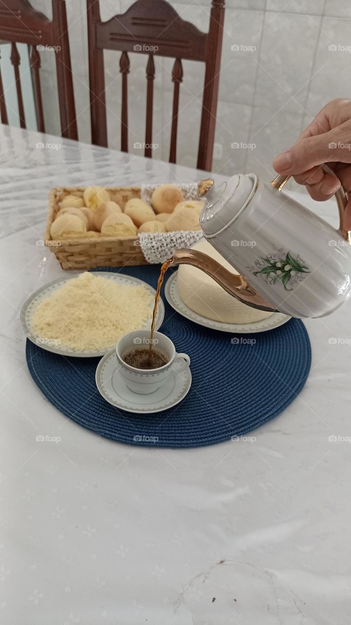 coffee with cheese bread