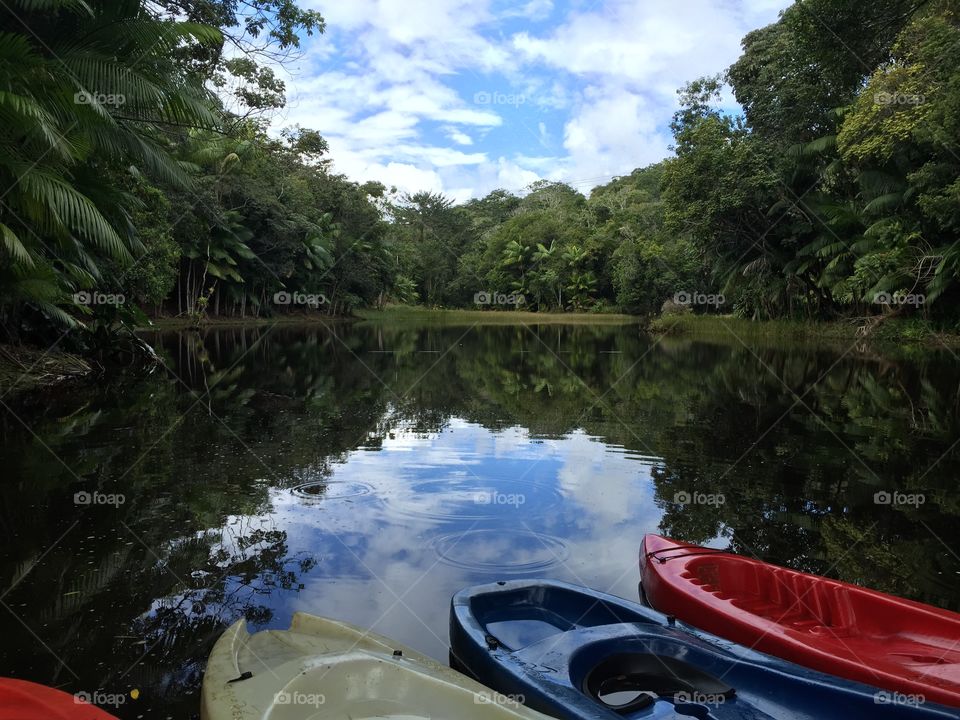 Kayak on lake