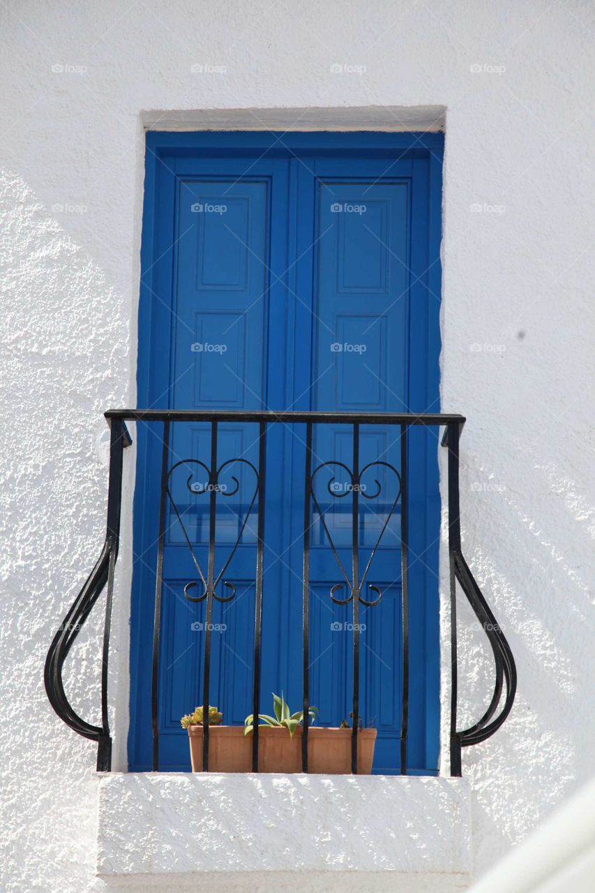 Blue door.