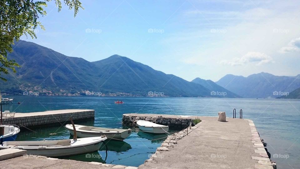 The Bay of Kotor, Montenegro, and boats