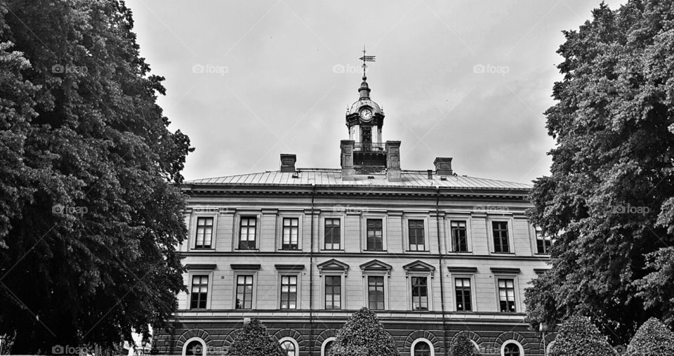 Råd huset. Black and White