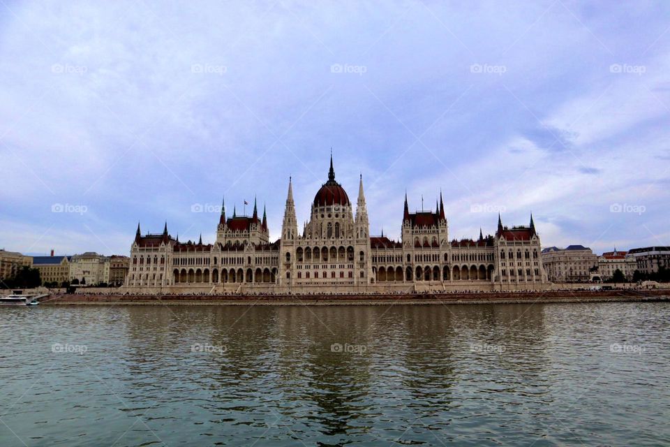 Budapest parliament view from Danube river