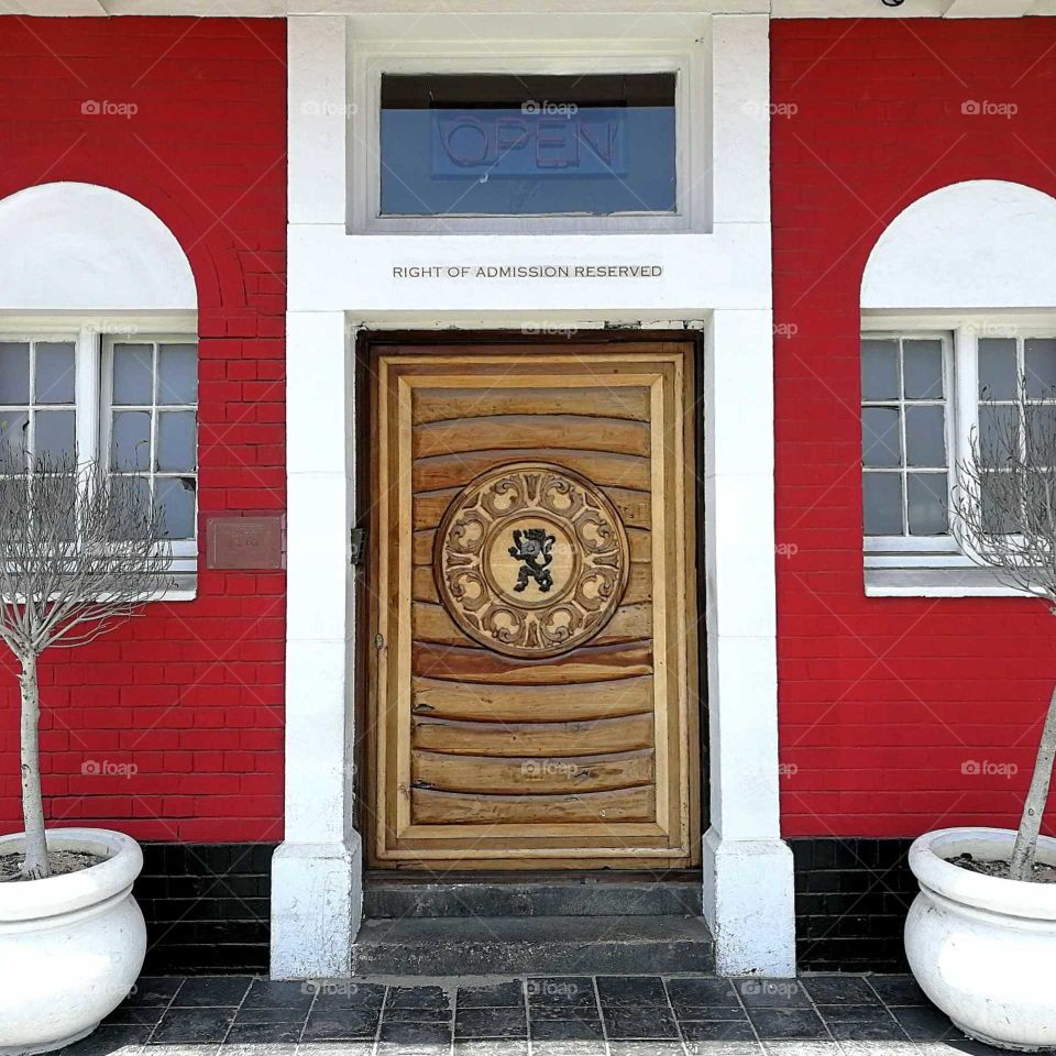 door architecture design red old vintage