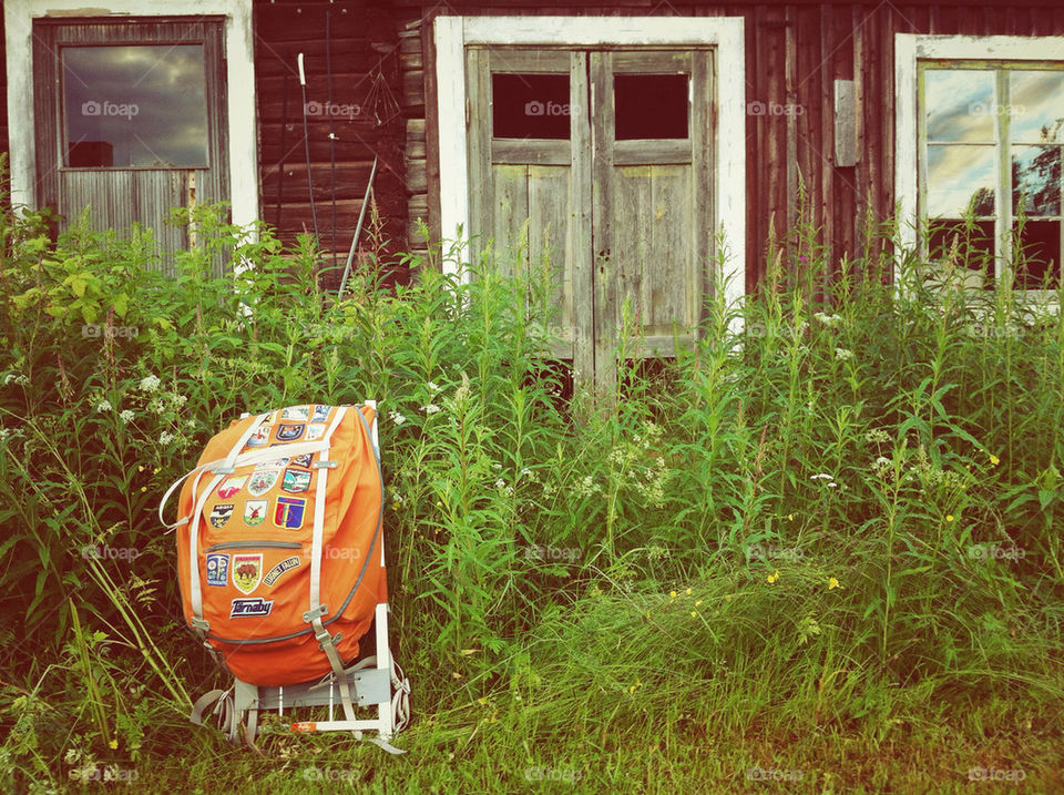 sweden travel orange house by idepho1976