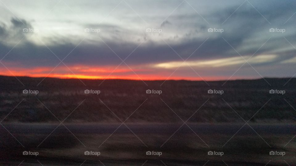 Texas red sunrise on February 15