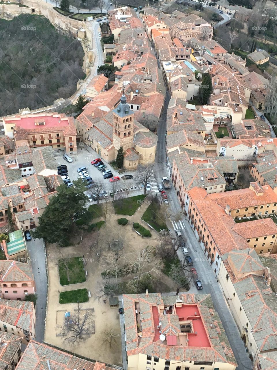 Toledo Spain, aerial, town