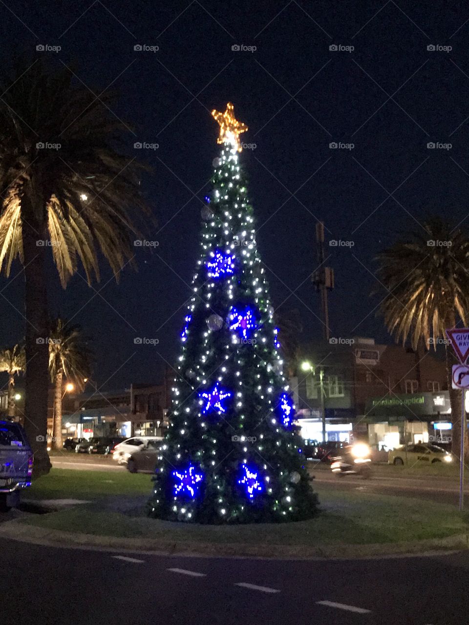 Christmas tree In Mordialloc Melbourne Australia- Happy season of the year