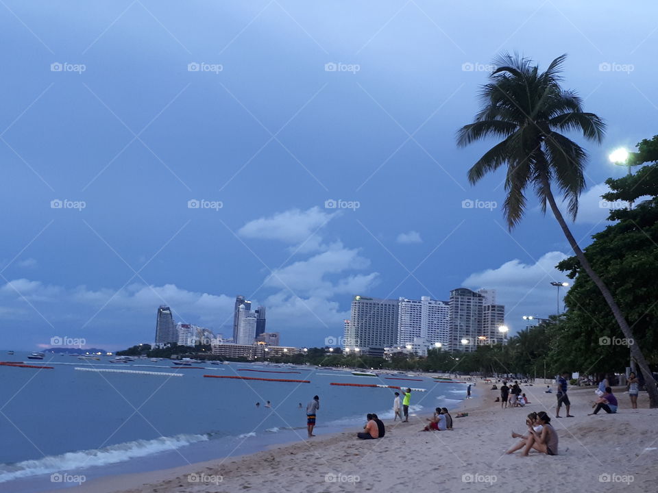 Pattaya beach in the evening