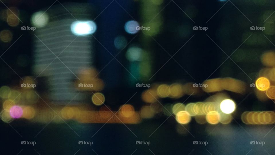 Bokeh light of city. Bokeh light from Marina Bay Sand at Singapore.