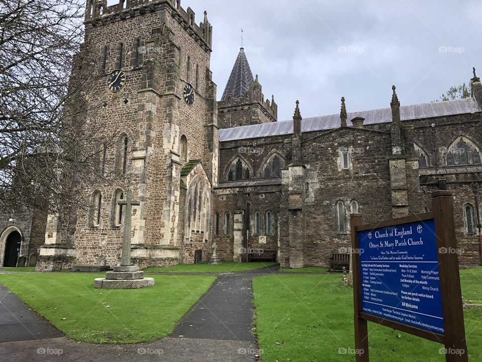 Ottery St Mary Parish Church, on a slightly cold November Day, impressive though this church.