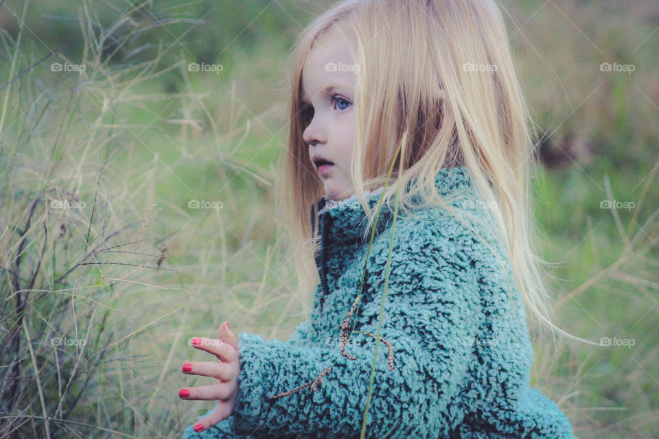 walking through hayfield