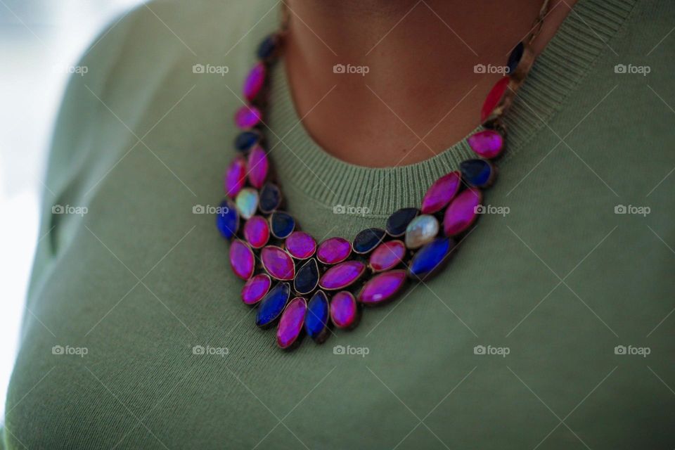 Purpule, pink necklace