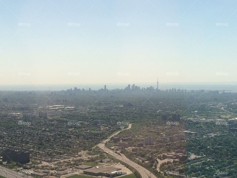 Toronto. Toronto skyline from the air.