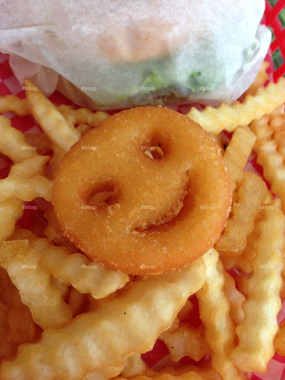 A Happy Onion. A smiling onion ring at The Snowcap Drive-in in Seligman, AZ on Route 66