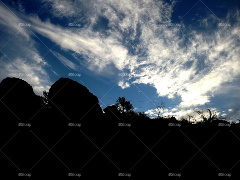 Sunset, Landscape, Silhouette, Sky, Backlit