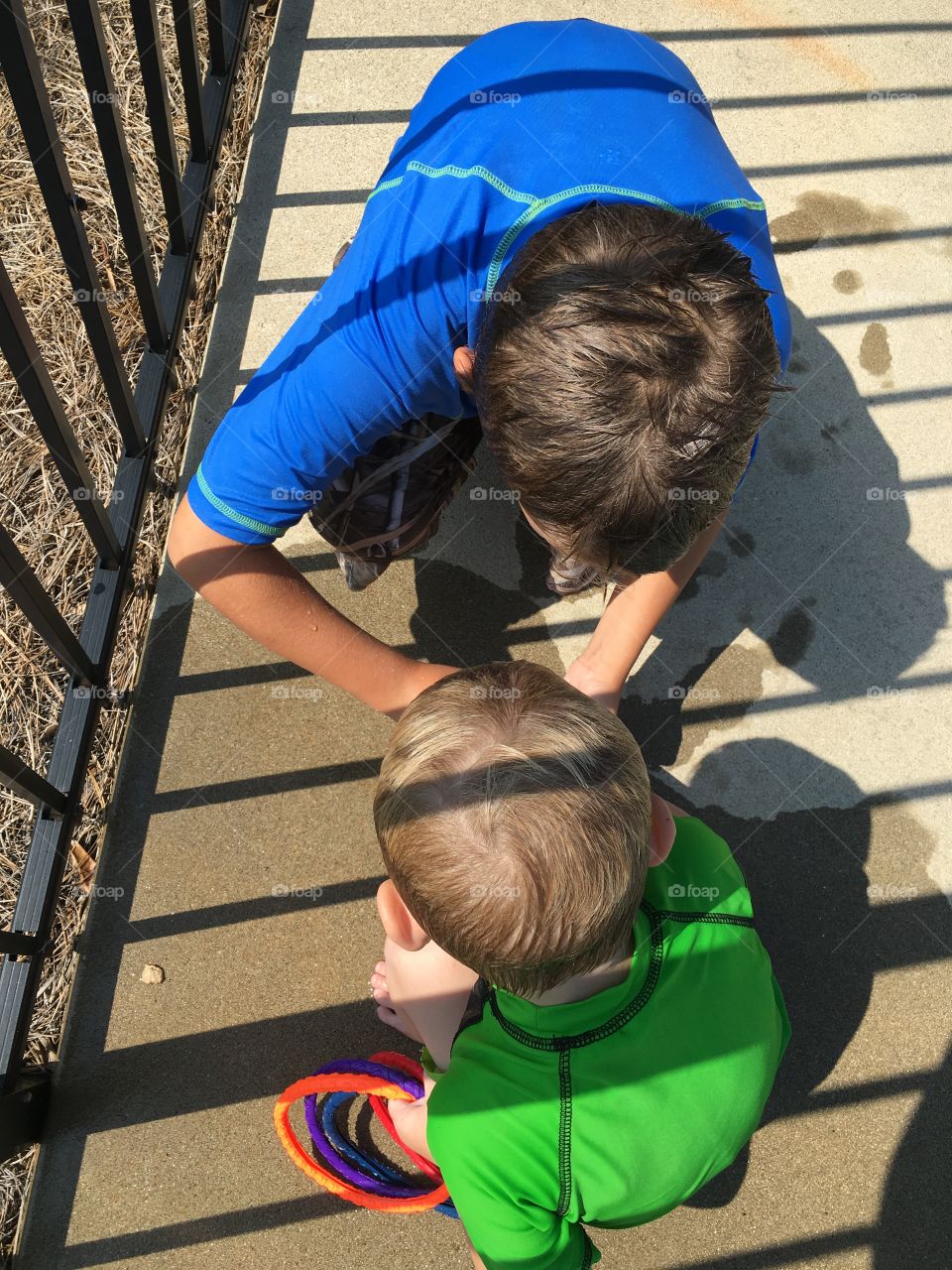 Boys on a frog hunt 