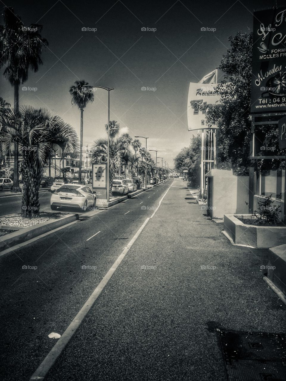 Black and white street