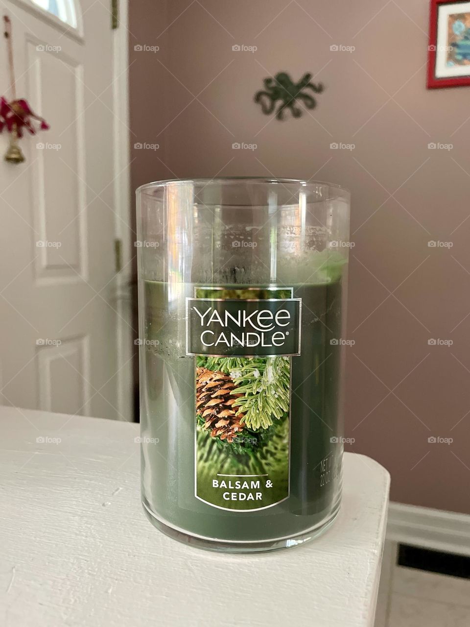 Yankee Balsam and Cedar candle, burning candles for the holidays, scented candles in the home, Yankee Holiday candles 