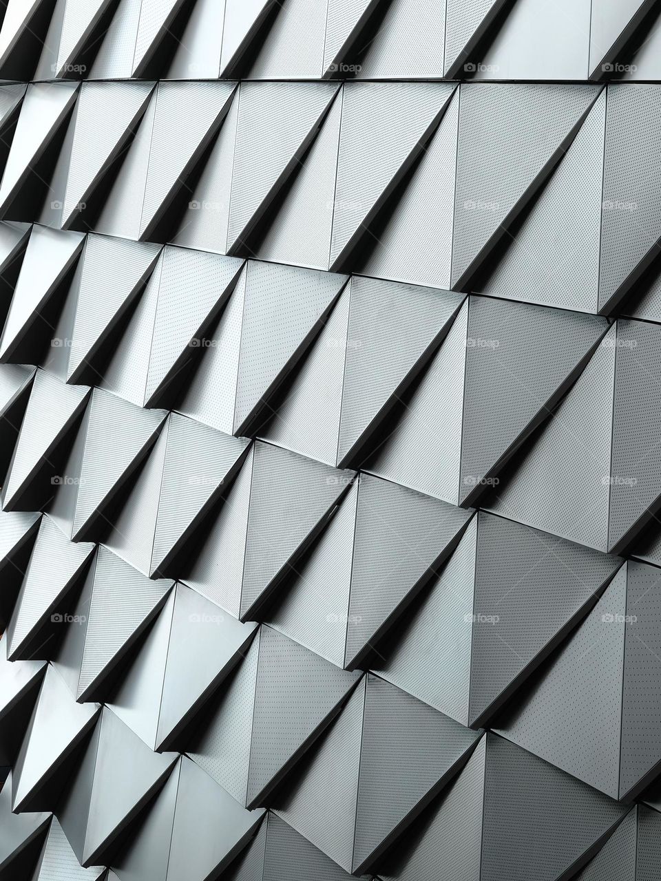 Close-up of aluminium cladding building facade