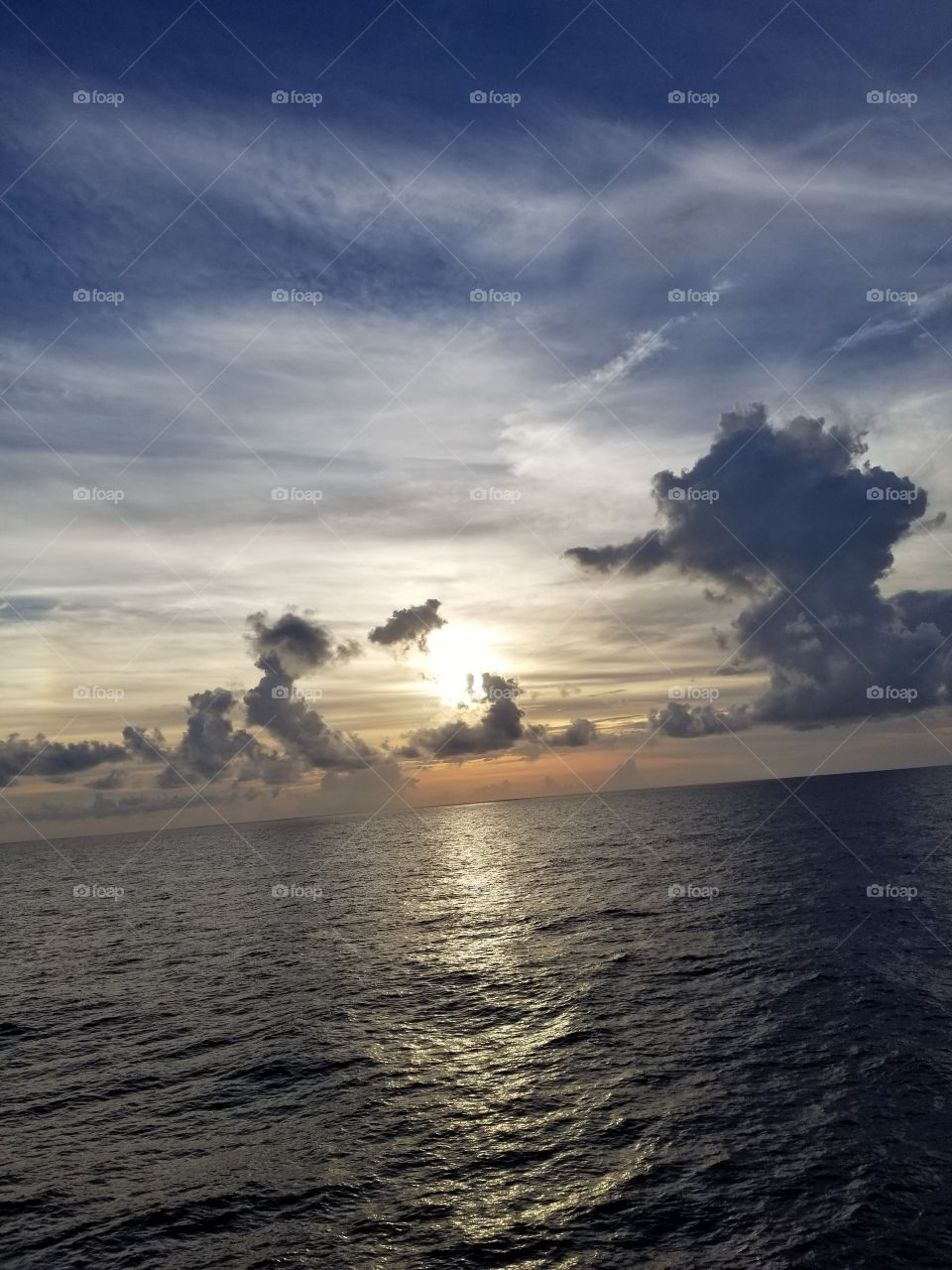 A sunset on the carival cruise ships sunshine