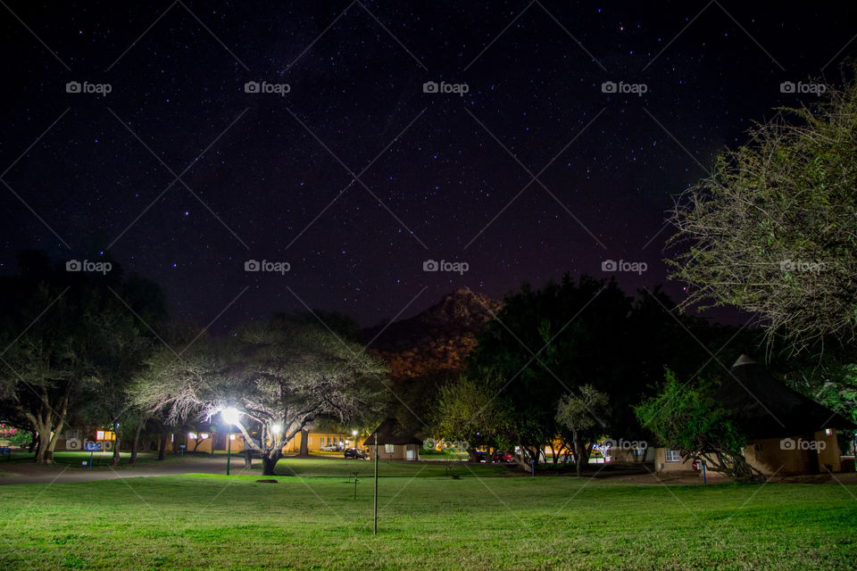 night shot with light illumenating