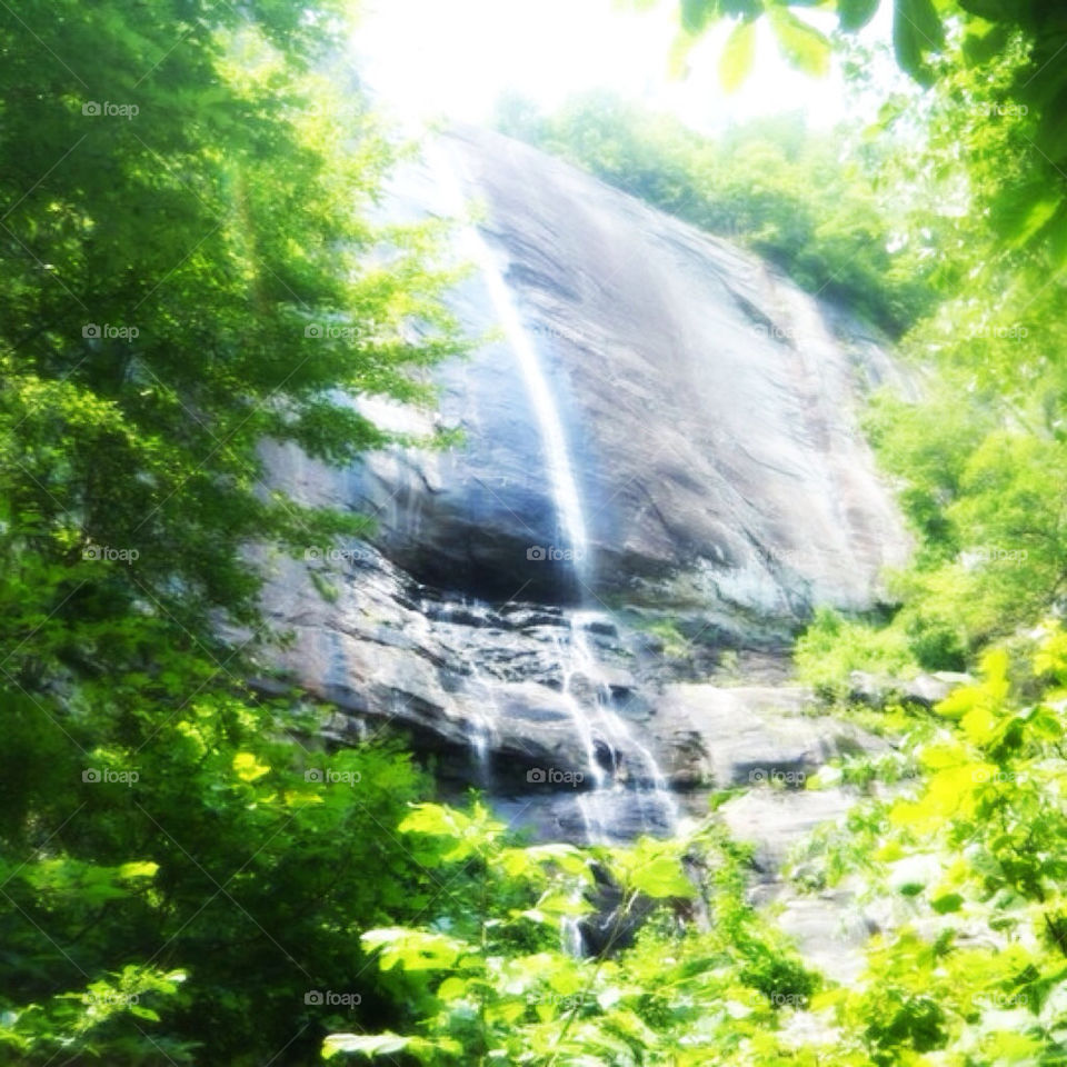 A beautiful waterfall at the mountains in North Carolina.