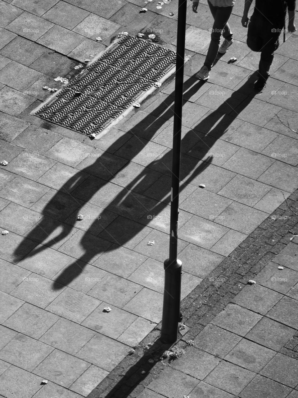 shadows on the quayside